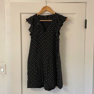 Madewell black and white polka dot geometric romper